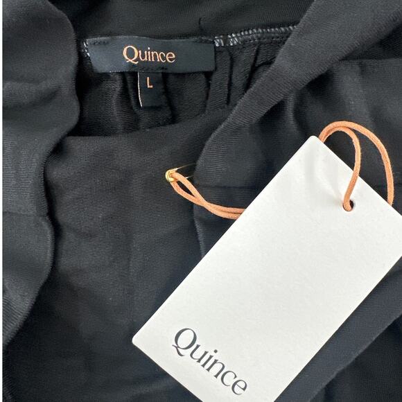 Quince Women's Black French Terry Modal Wide Leg Pants Size L - Picture 5 of 8